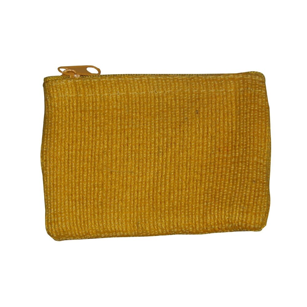 1126 Yellow Handmade Abaca Flat Coin Purse 2 pack